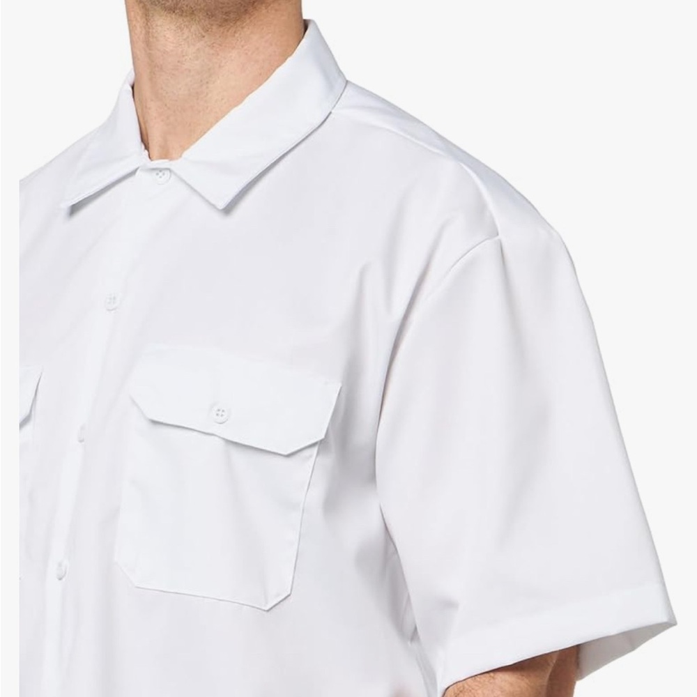 Dickies White Casual Button Down Shirt Relaxed Fit EA103 - Picture 2 of 8